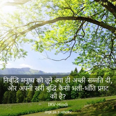 Picture 03 - अय्यूब 26:3 HINIRV - निर्बुद्धि मनुष्य - Bible Verse Picture