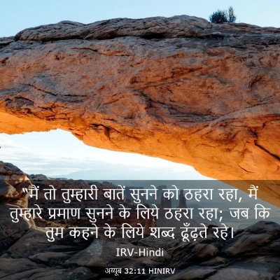Picture 03 - अय्यूब 32:11 HINIRV - “मैं तो तुम्हारी - Bible Verse Picture