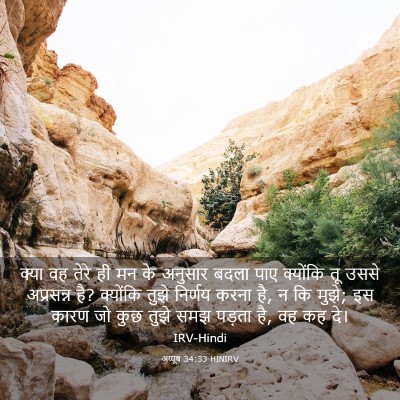 Picture 03 - अय्यूब 34:33 HINIRV - क्या वह तेरे ही मन - Bible Verse Picture