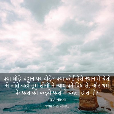 Picture 03 - आमोस 6:12 HINIRV - क्या घोड़े चट्टान - Bible Verse Picture