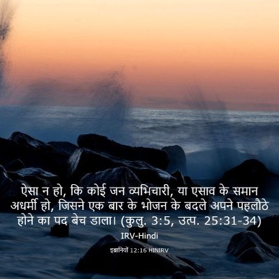 Picture 03 - इब्रानियों 12:16 HINIRV - ऐसा न हो, कि कोई जन - Bible Verse Picture