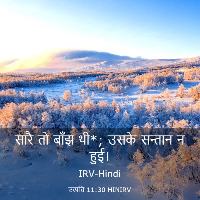 Picture 03 - उत्पत्ति 11:30 HINIRV - सारै तो बाँझ थी*; - Bible Verse Picture