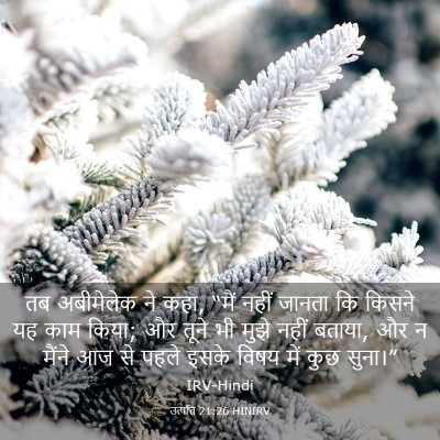 Picture 03 - उत्पत्ति 21:26 HINIRV - तब अबीमेलेक ने कहा, - Bible Verse Picture