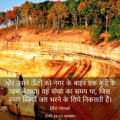 Picture 03 - उत्पत्ति 24:11 HINIRV - और उसने ऊँटों को - Bible Verse Picture