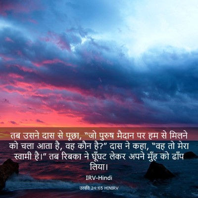 Picture 03 - उत्पत्ति 24:65 HINIRV - तब उसने दास से - Bible Verse Picture