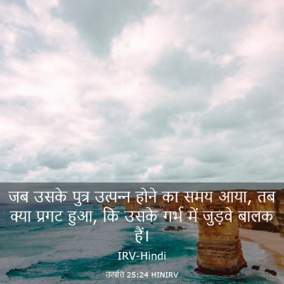 Picture 03 - उत्पत्ति 25:24 HINIRV - जब उसके पुत्र - Bible Verse Picture