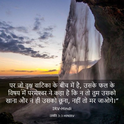Picture 03 - उत्पत्ति 3:3 HINIRV - पर जो वृक्ष वाटिका - Bible Verse Picture