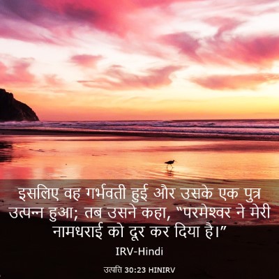 Picture 03 - उत्पत्ति 30:23 HINIRV - इसलिए वह गर्भवती - Bible Verse Picture