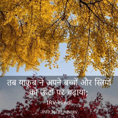 Picture 03 - उत्पत्ति 31:17 HINIRV - तब याकूब ने अपने - Bible Verse Picture