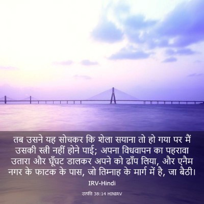 Picture 03 - उत्पत्ति 38:14 HINIRV - तब उसने यह सोचकर कि - Bible Verse Picture