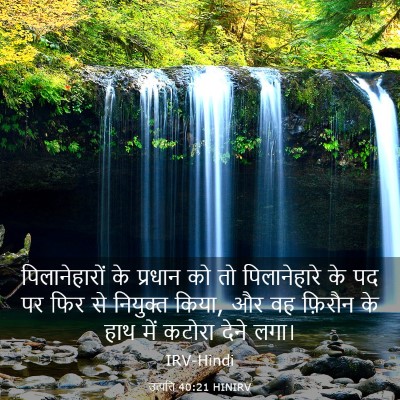 Picture 03 - उत्पत्ति 40:21 HINIRV - पिलानेहारों के - Bible Verse Picture