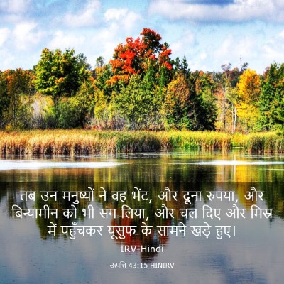 Picture 03 - उत्पत्ति 43:15 HINIRV - तब उन मनुष्यों ने - Bible Verse Picture