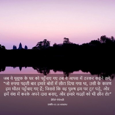 Picture 03 - उत्पत्ति 43:18 HINIRV - जब वे यूसुफ के घर - Bible Verse Picture
