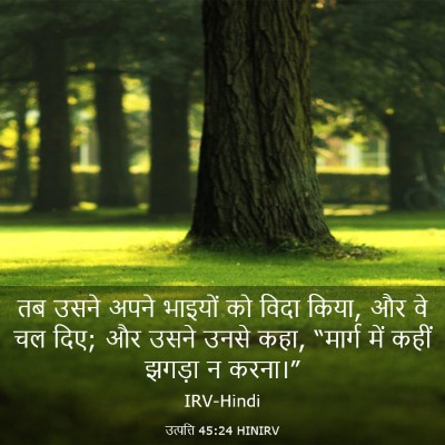 Picture 03 - उत्पत्ति 45:24 HINIRV - तब उसने अपने - Bible Verse Picture