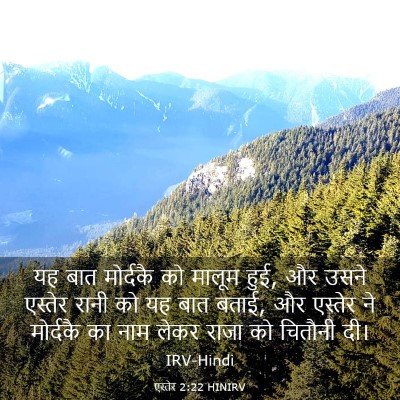 Picture 03 - एस्तेर 2:22 HINIRV - यह बात मोर्दकै को - Bible Verse Picture