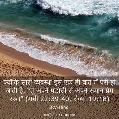 Picture 03 - गलातियों 5:14 HINIRV - क्योंकि सारी - Bible Verse Picture