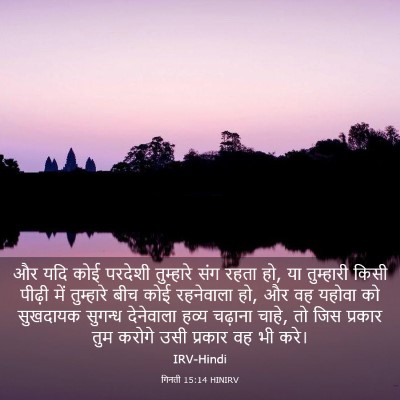 Picture 03 - गिनती 15:14 HINIRV - और यदि कोई परदेशी - Bible Verse Picture