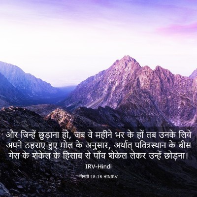 Picture 03 - गिनती 18:16 HINIRV - और जिन्हें - Bible Verse Picture