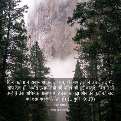 Picture 03 - गिनती 18:8 HINIRV - फिर यहोवा ने हारून - Bible Verse Picture