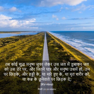 Picture 03 - गिनती 19:18 HINIRV - तब कोई शुद्ध - Bible Verse Picture