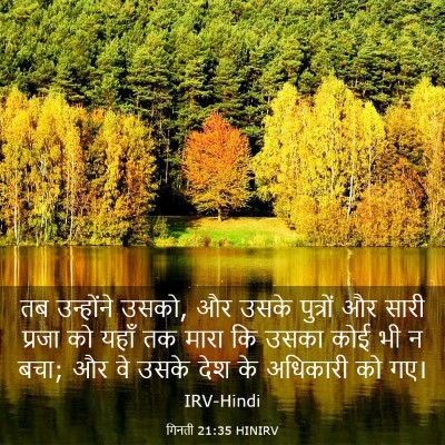 Picture 03 - गिनती 21:35 HINIRV - तब उन्होंने उसको, - Bible Verse Picture