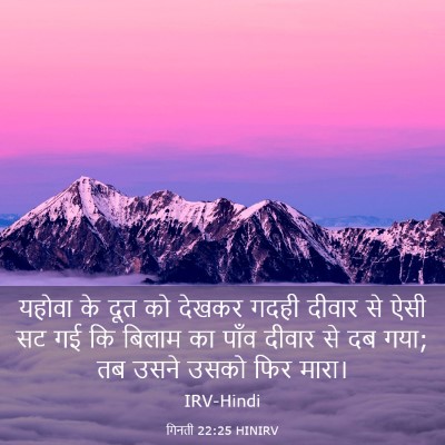 Picture 03 - गिनती 22:25 HINIRV - यहोवा के दूत को - Bible Verse Picture