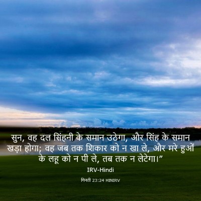 Picture 03 - गिनती 23:24 HINIRV - सुन, वह दल सिंहनी - Bible Verse Picture