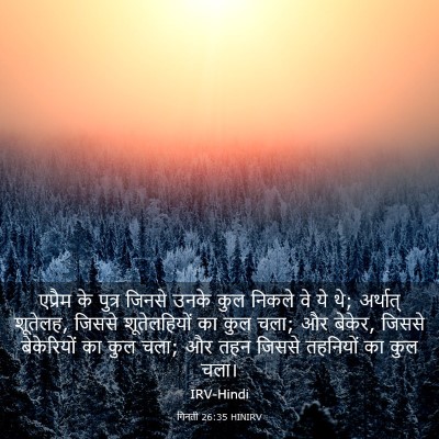 Picture 03 - गिनती 26:35 HINIRV - एप्रैम के पुत्र - Bible Verse Picture