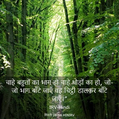 Picture 03 - गिनती 26:56 HINIRV - चाहे बहुतों का भाग - Bible Verse Picture