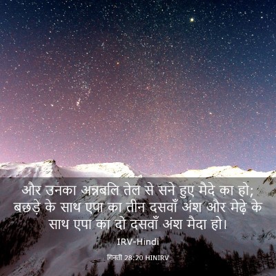 Picture 03 - गिनती 28:20 HINIRV - और उनका अन्नबलि - Bible Verse Picture
