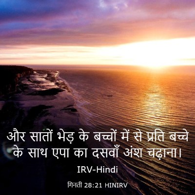 Picture 03 - गिनती 28:21 HINIRV - और सातों भेड़ के - Bible Verse Picture