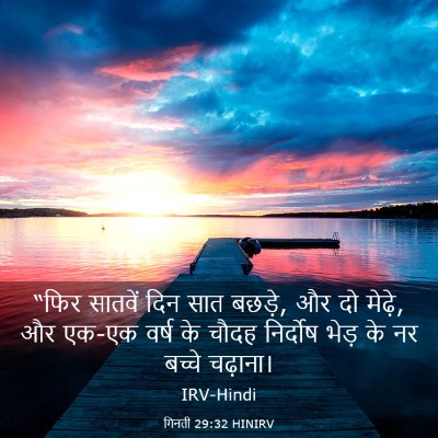 Picture 03 - गिनती 29:32 HINIRV - “फिर सातवें दिन - Bible Verse Picture