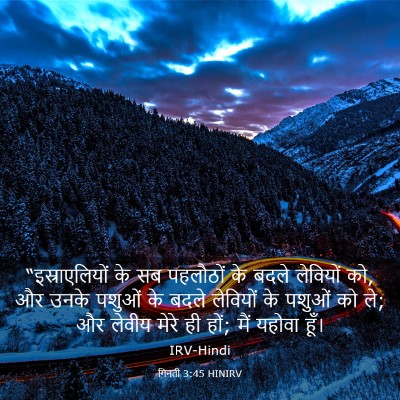 Picture 03 - गिनती 3:45 HINIRV - “इस्राएलियों के - Bible Verse Picture