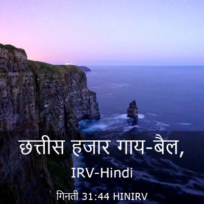 Picture 03 - गिनती 31:44 HINIRV - छत्तीस हजार - Bible Verse Picture