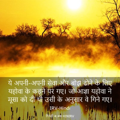 Picture 03 - गिनती 4:49 HINIRV - ये अपनी-अपनी सेवा - Bible Verse Picture