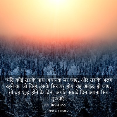 Picture 03 - गिनती 6:9 HINIRV - “यदि कोई उसके पास - Bible Verse Picture