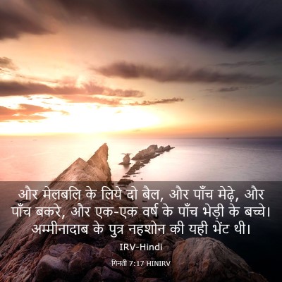 Picture 03 - गिनती 7:17 HINIRV - और मेलबलि के लिये - Bible Verse Picture