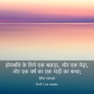 Picture 03 - गिनती 7:33 HINIRV - होमबलि के लिये एक - Bible Verse Picture