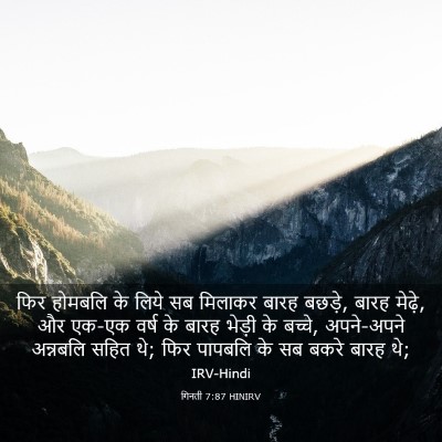 Picture 03 - गिनती 7:87 HINIRV - फिर होमबलि के लिये - Bible Verse Picture