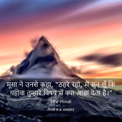 Picture 03 - गिनती 9:8 HINIRV - मूसा ने उनसे कहा, - Bible Verse Picture