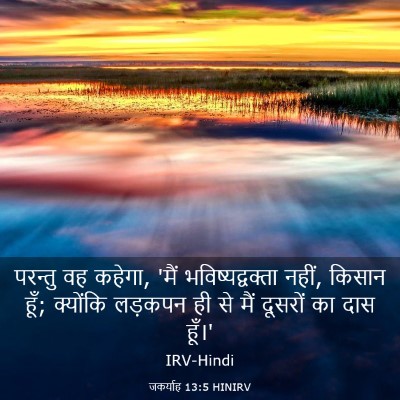 Picture 03 - जकर्याह 13:5 HINIRV - परन्तु वह कहेगा, - Bible Verse Picture