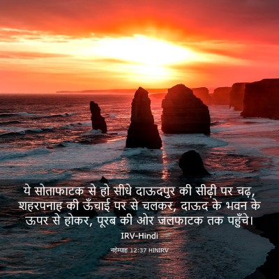 Picture 03 - नहेम्याह 12:37 HINIRV - ये सोताफाटक से हो - Bible Verse Picture