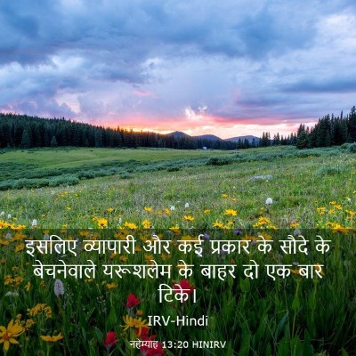 Picture 03 - नहेम्याह 13:20 HINIRV - इसलिए व्यापारी और - Bible Verse Picture