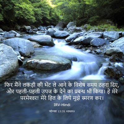 Picture 03 - नहेम्याह 13:31 HINIRV - फिर मैंने लकड़ी की - Bible Verse Picture