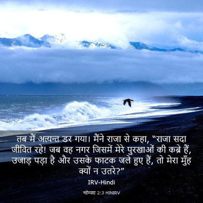 Picture 03 - नहेम्याह 2:3 HINIRV - तब मैं अत्यन्त डर - Bible Verse Picture