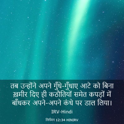 Picture 03 - निर्गमन 12:34 HINIRV - तब उन्होंने अपने - Bible Verse Picture