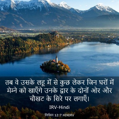 Picture 03 - निर्गमन 12:7 HINIRV - तब वे उसके लहू में - Bible Verse Picture