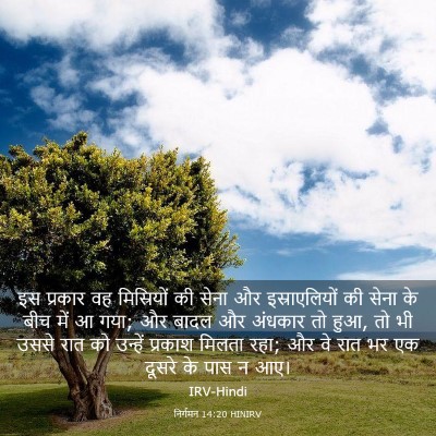 Picture 03 - निर्गमन 14:20 HINIRV - इस प्रकार वह - Bible Verse Picture