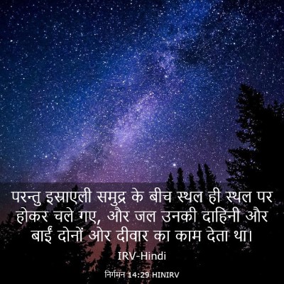 Picture 03 - निर्गमन 14:29 HINIRV - परन्तु इस्राएली - Bible Verse Picture