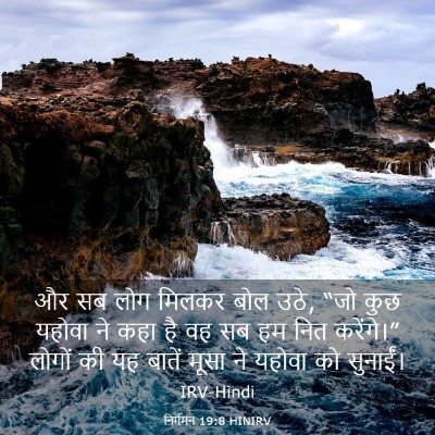 Picture 03 - निर्गमन 19:8 HINIRV - और सब लोग मिलकर बोल - Bible Verse Picture
